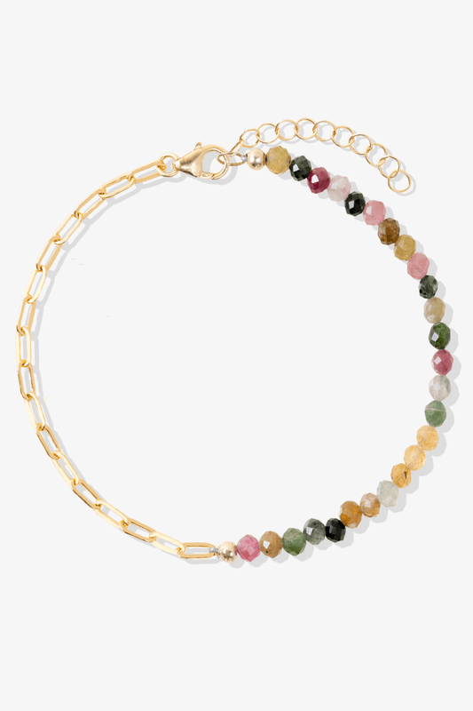 Goddess of Love Gold Vermeil Bracelet With Watermelon Tourmaline - Eat.Read.Love.