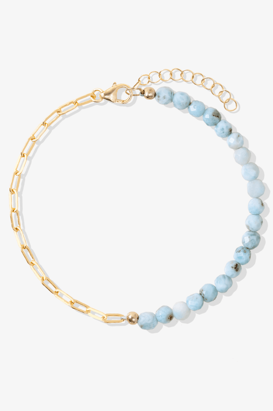 Goddess of Passion Gold Vermeil Bracelet With Larimar - Eat.Read.Love.