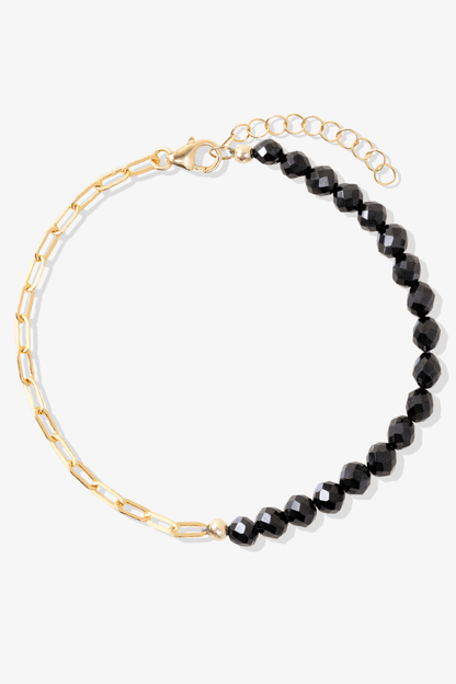 Goddess of Protection Gold Vermeil Bracelet With Black Obsidian - Eat.Read.Love.