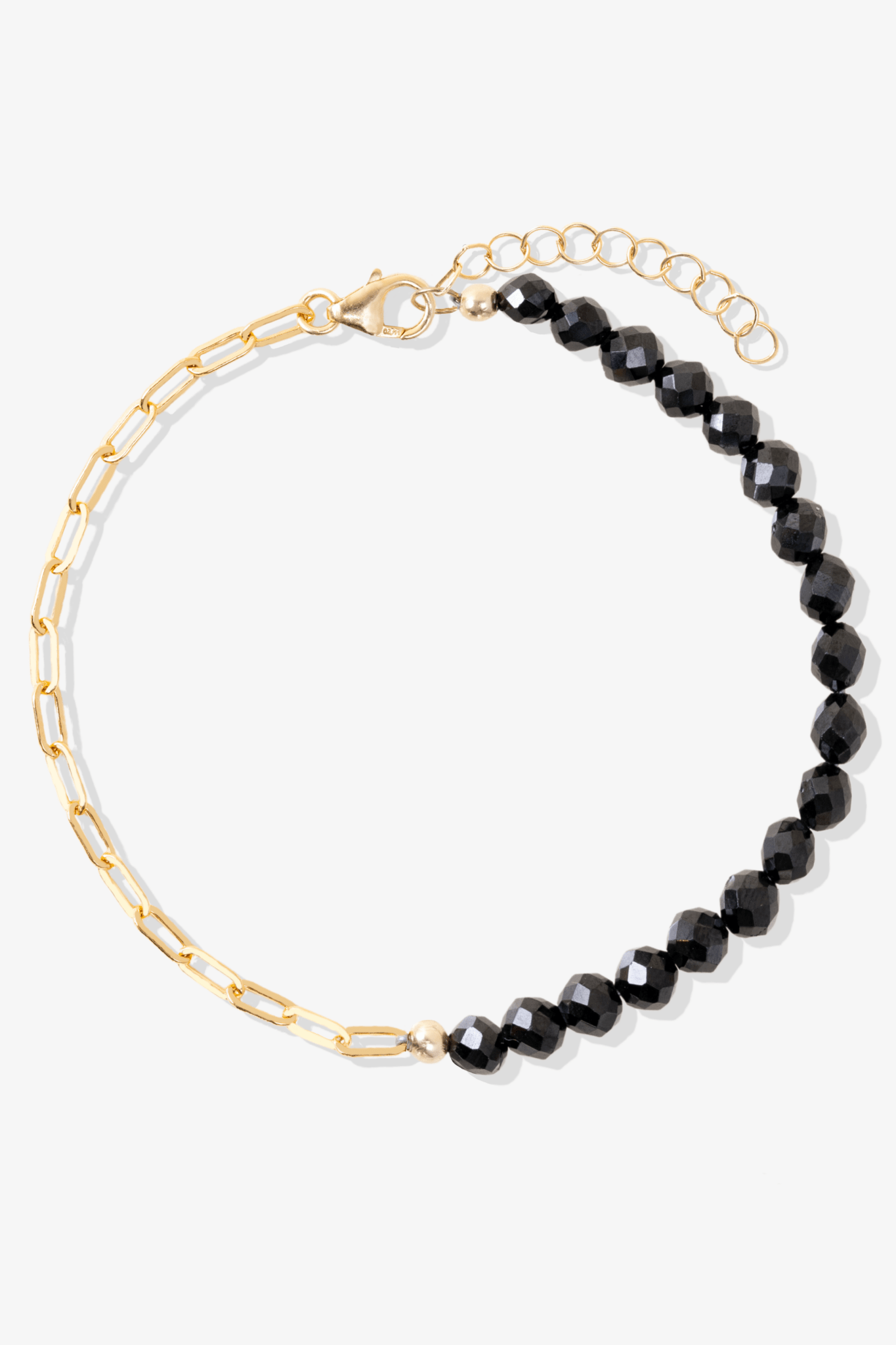 Goddess of Protection Gold Vermeil Bracelet With Black Obsidian - Eat.Read.Love.