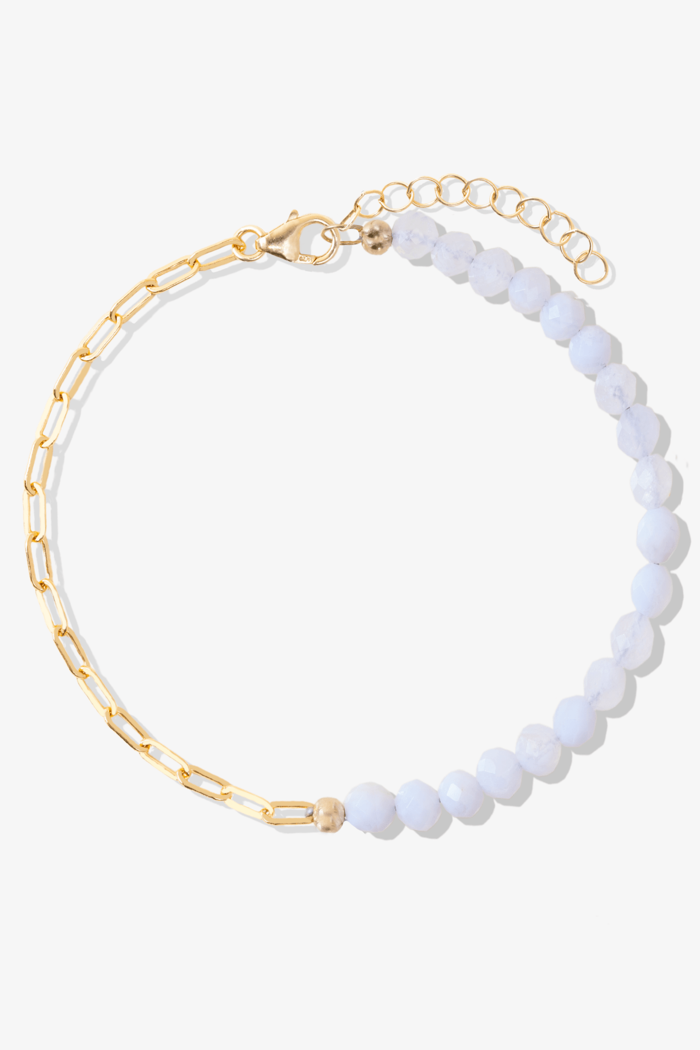 Goddess of The Soulmate Connection Gold Vermeil Bracelet With Angelite - Eat.Read.Love.