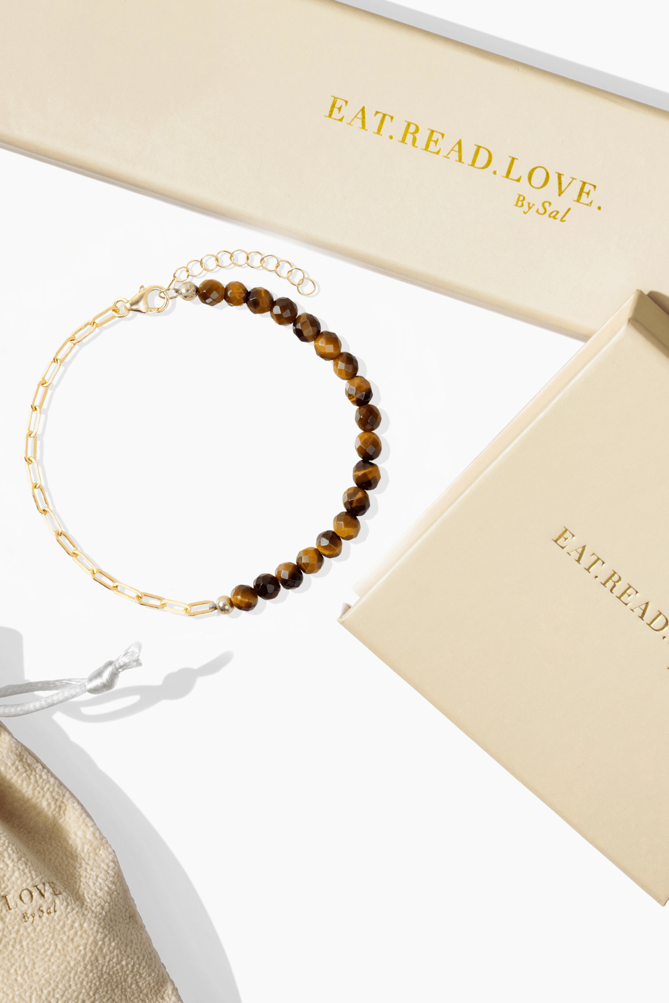 Goddess of Wealth Gold Vermeil Bracelet With Tigers Eye - Eat.Read.Love.