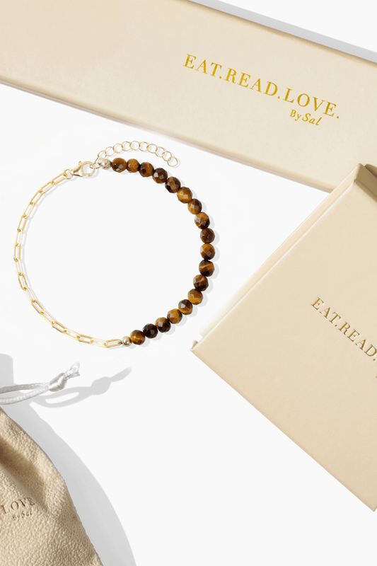 Goddess of Wealth Gold Vermeil Bracelet With Tigers Eye - Eat.Read.Love.