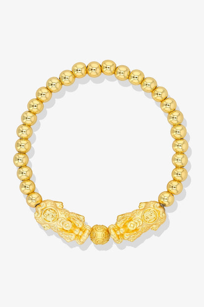 Gold Double Infinite Fortune 18k Gold Vermeil Double Pixiu Feng Shui Bracelet - Eat.Read.Love.