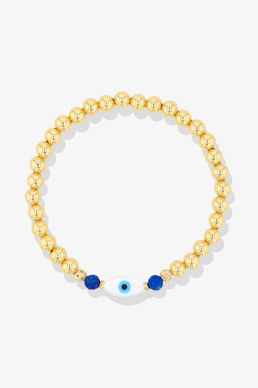 Gold Evil Eye Rose Quartz Bracelet - Eat.Read.Love.