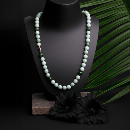 Grade A High Quality Jade Beaded Necklace 14k REAL Gold - Eat.Read.Love.