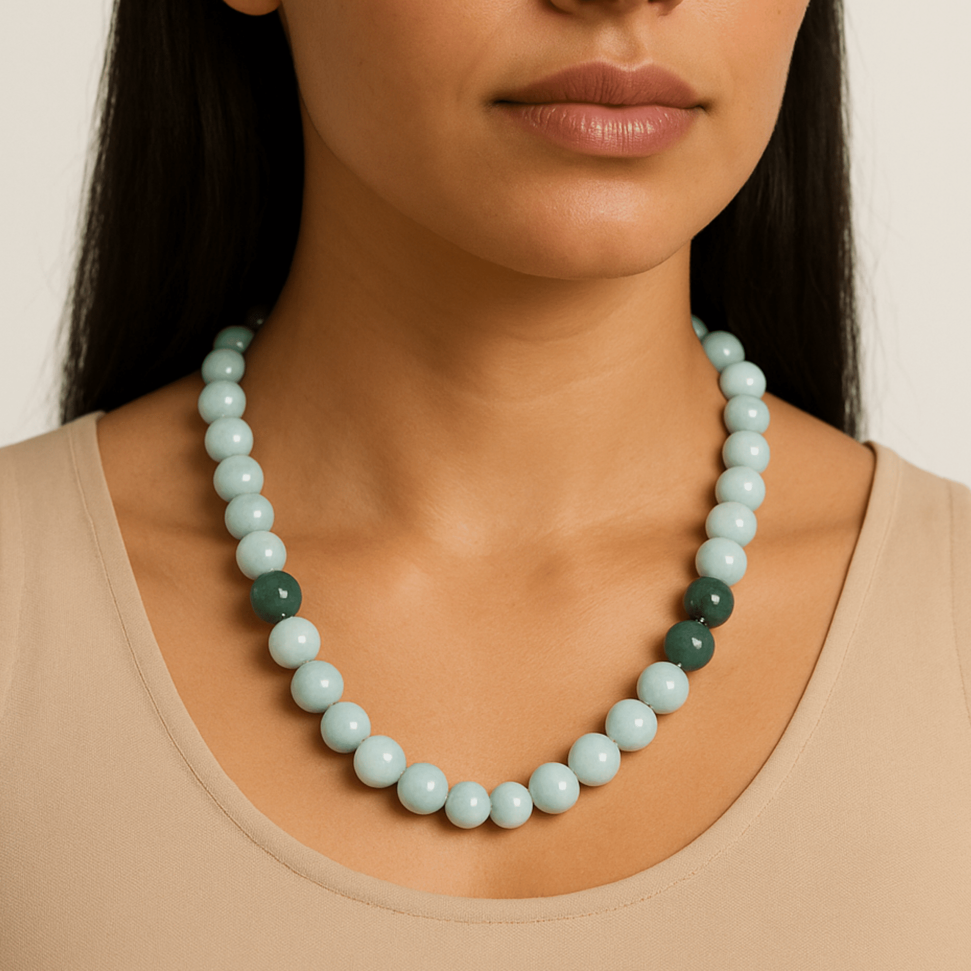 Grade A High Quality Jade Beaded Necklace 14k REAL Gold - Eat.Read.Love.
