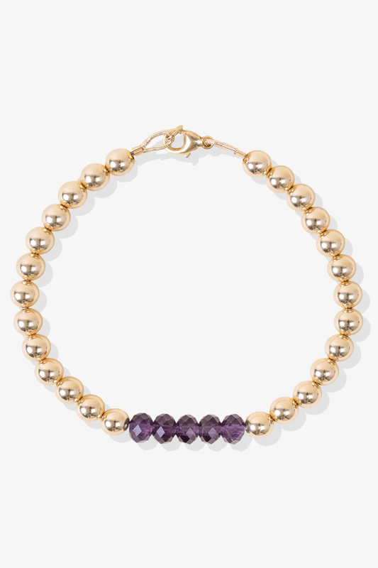 Grand Health Amethyst Bracelet With REAL Gold Beads - Eat.Read.Love.