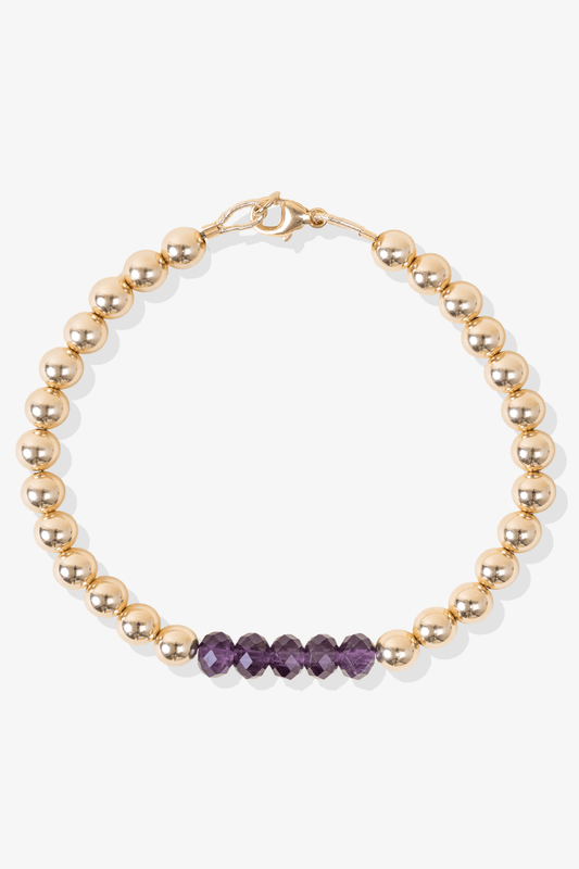 Grand Health Amethyst Bracelet With REAL Gold Beads - Eat.Read.Love.