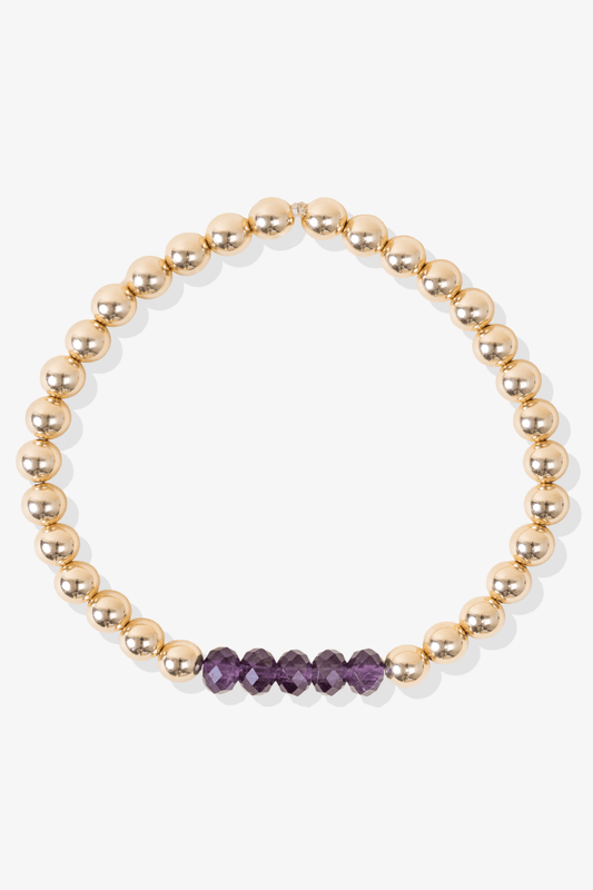 Grand Health Amethyst Bracelet With REAL Gold Beads - Eat.Read.Love.