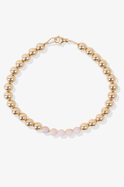 Grand Love Pink Opal Bracelet With REAL Gold Beads - Eat.Read.Love.