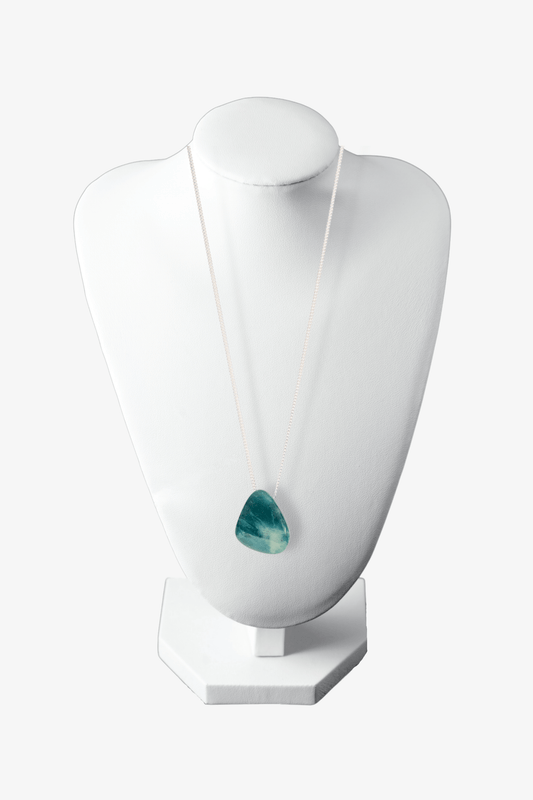 Grandidierite Drilled Freeform Rare Sterling Silver Necklace - Eat.Read.Love.