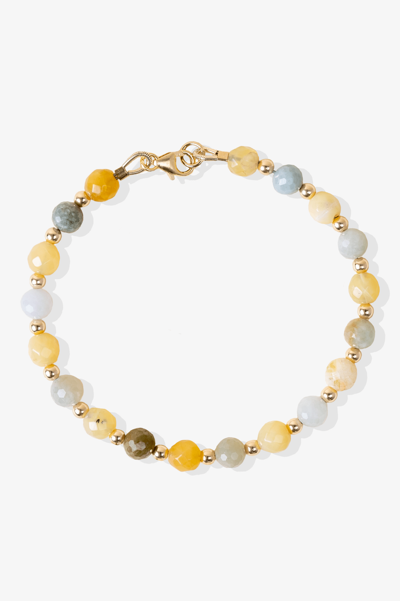 Great Abundance Jade & Yellow Jade Faceted Crystal Bracelet With Gold Vermeil Beads - Eat.Read.Love.