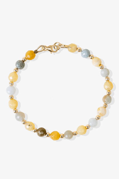 Great Abundance Jade & Yellow Jade Faceted Crystal Bracelet With Gold Vermeil Beads - Eat.Read.Love.