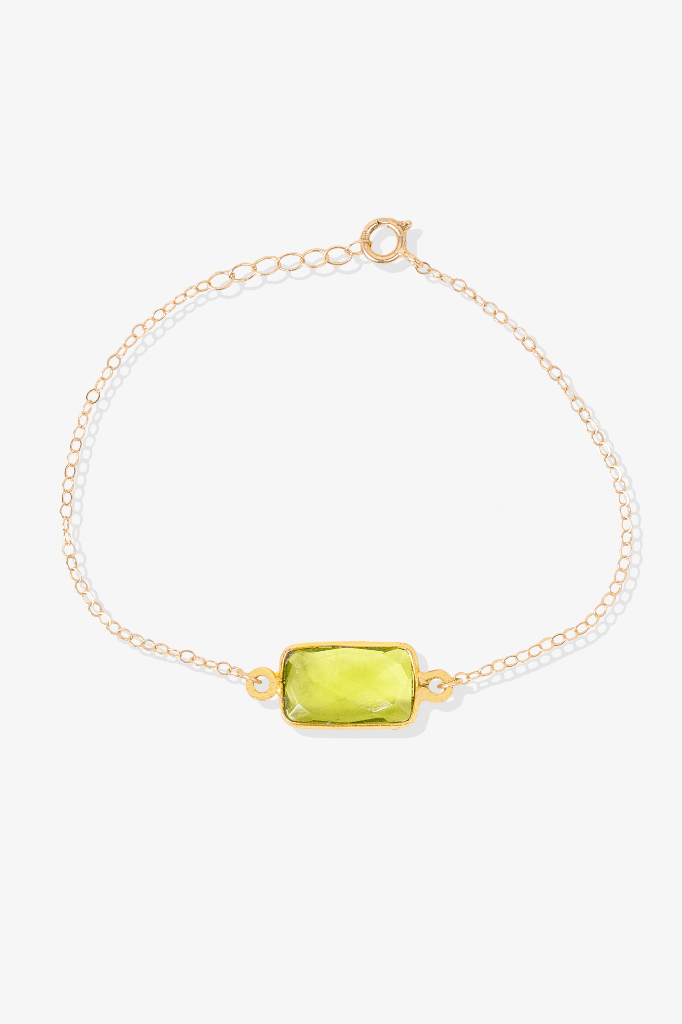 Green Amethyst Bracelet 14k REAL Gold - Eat.Read.Love.