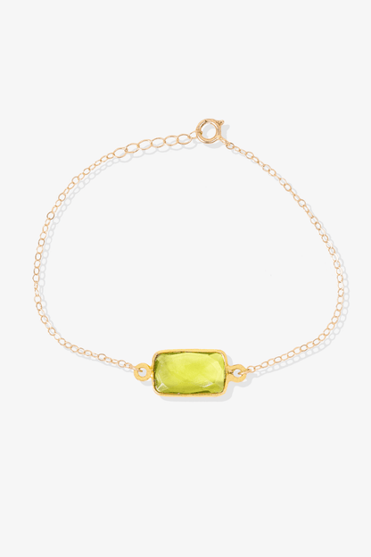 Green Amethyst Bracelet 14k REAL Gold - Eat.Read.Love.