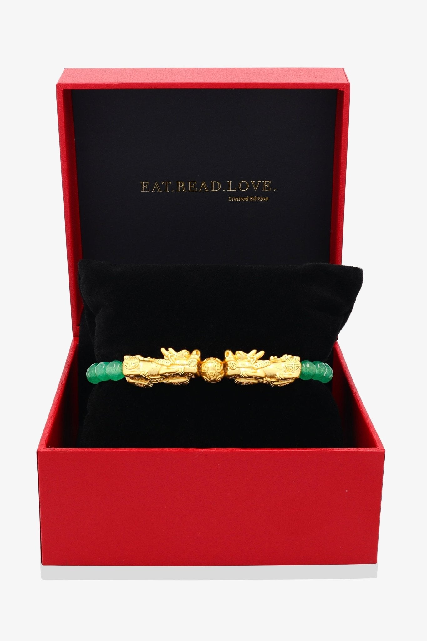 Green Aventurine Mega Money 18k Gold Vermeil Pixiu Feng Shui Bracelet - Eat.Read.Love.