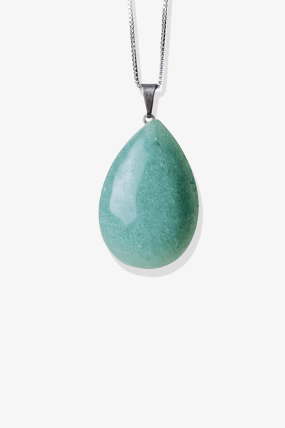 Green Aventurine Teardrop Pendant - Eat.Read.Love.