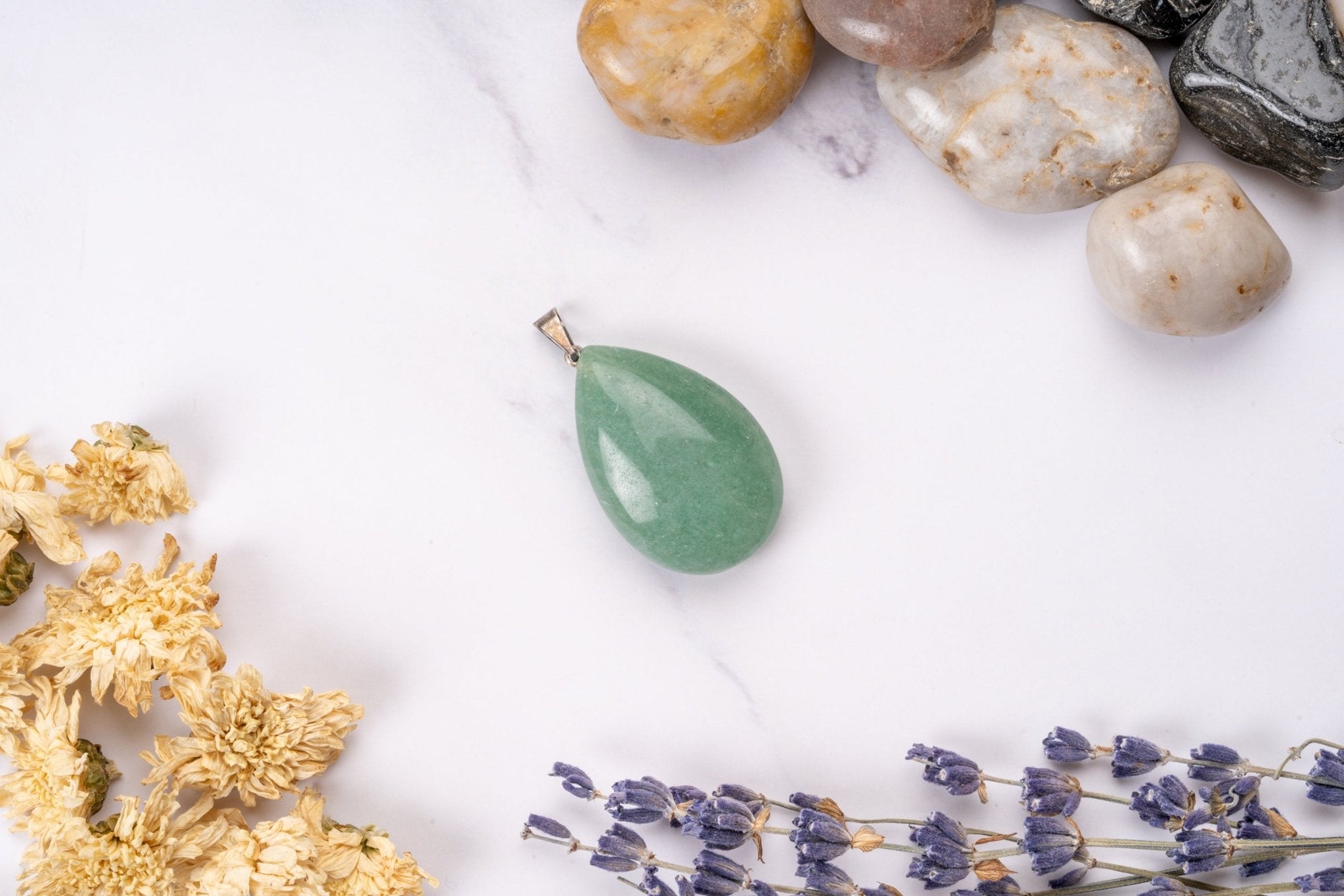 Green Aventurine Teardrop Pendant - Eat.Read.Love.