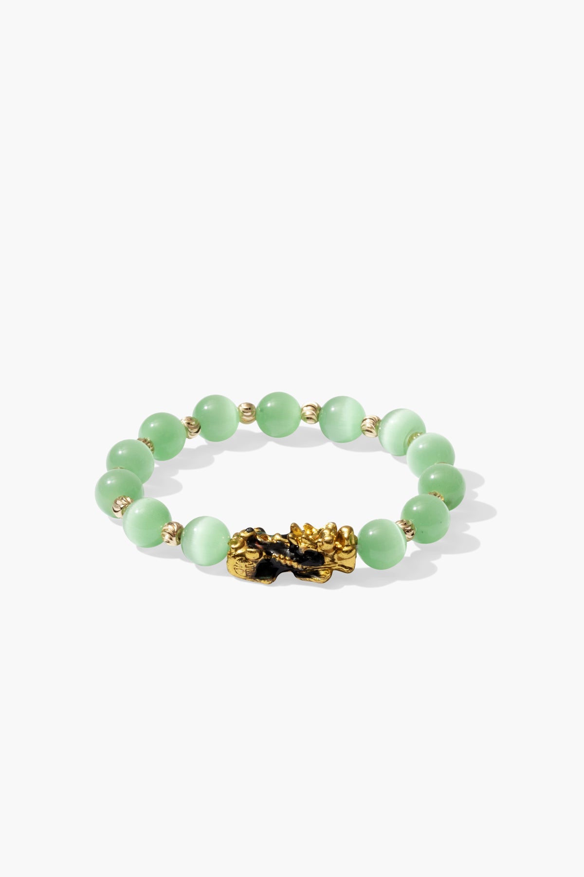 Green Cats Eye Pixiu Feng Shui Bracelet - Eat.Read.Love.