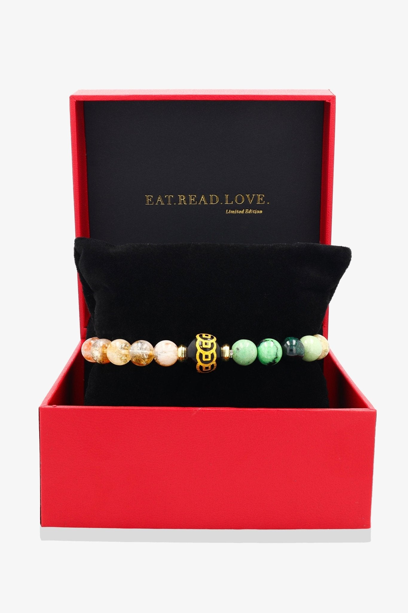 Green Garnet and Citrine Money Coin Bracelet - Attract Abundance - Eat.Read.Love.