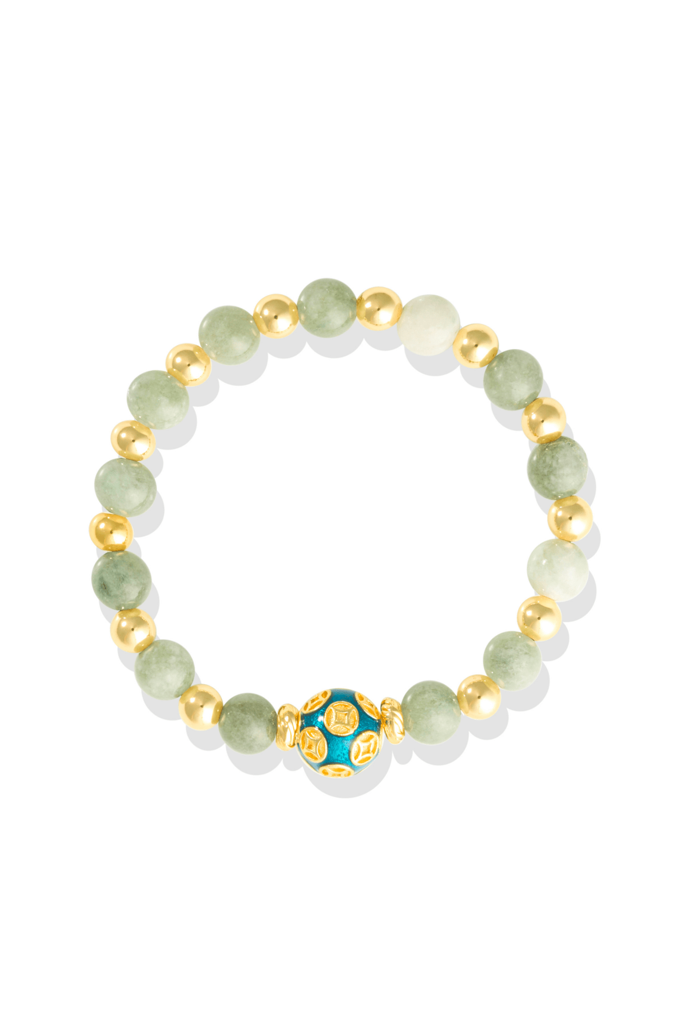 Green Jade - Love Coin Feng Shui Bracelet 18k Gold Vermeil - Eat.Read.Love.