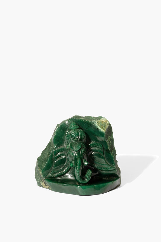 Hand Carved Green Quartz Elephant - Eat.Read.Love.