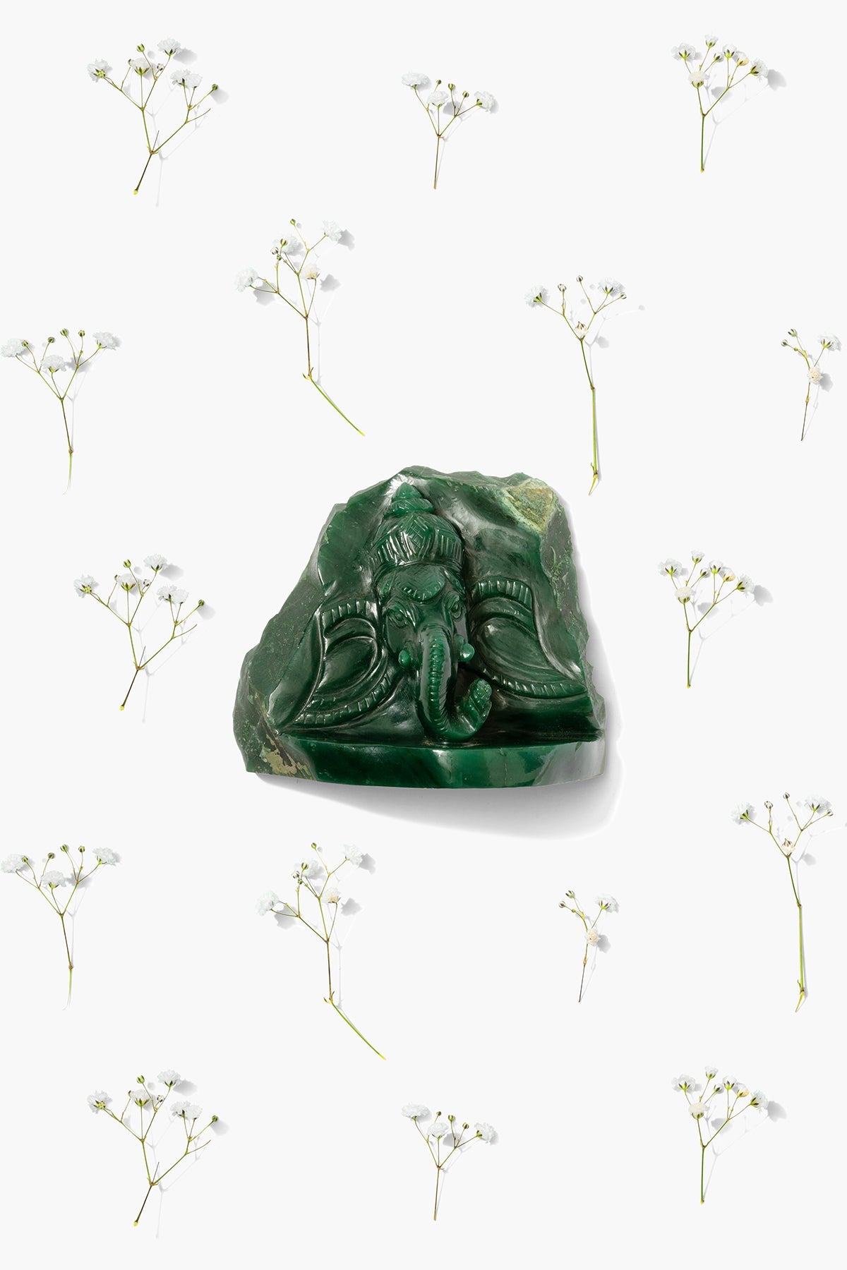 Hand Carved Green Quartz Elephant - Eat.Read.Love.