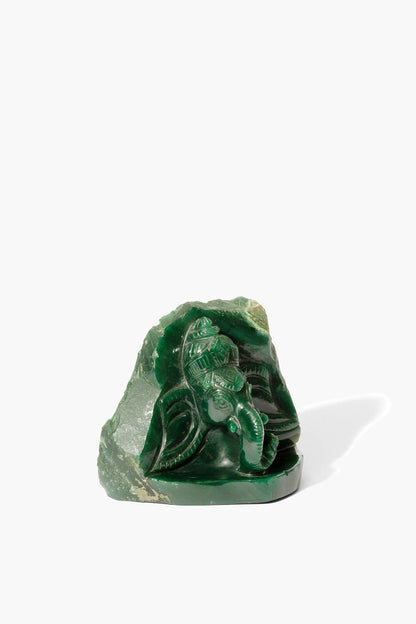 Hand Carved Green Quartz Elephant - Eat.Read.Love.