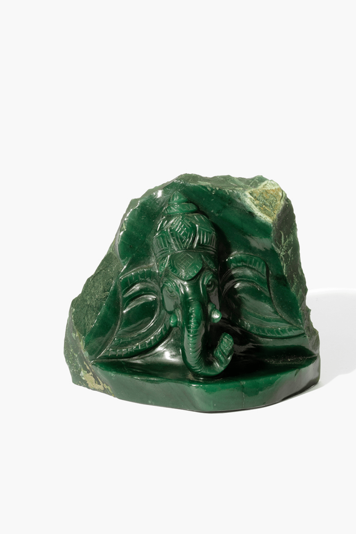 Hand Carved Green Quartz Elephant - Eat.Read.Love.