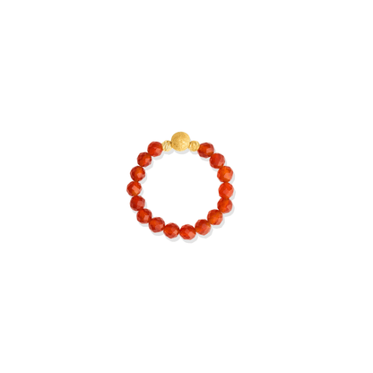 Howlite Gold Vermeil Stretch Ring - Patience - Eat.Read.Love.