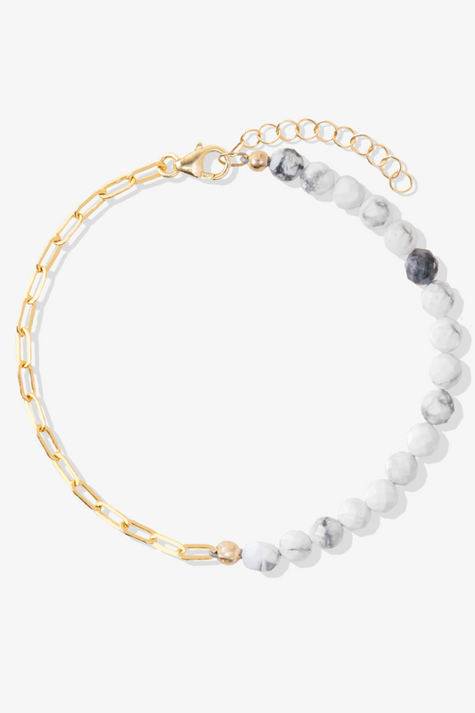 Goddess of Intuition Gold Vermeil Bracelet With Howlite