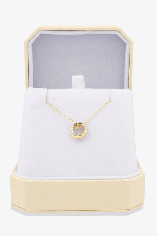 Infinity Rings Pendant Necklace 14k REAL Gold - Eat.Read.Love.