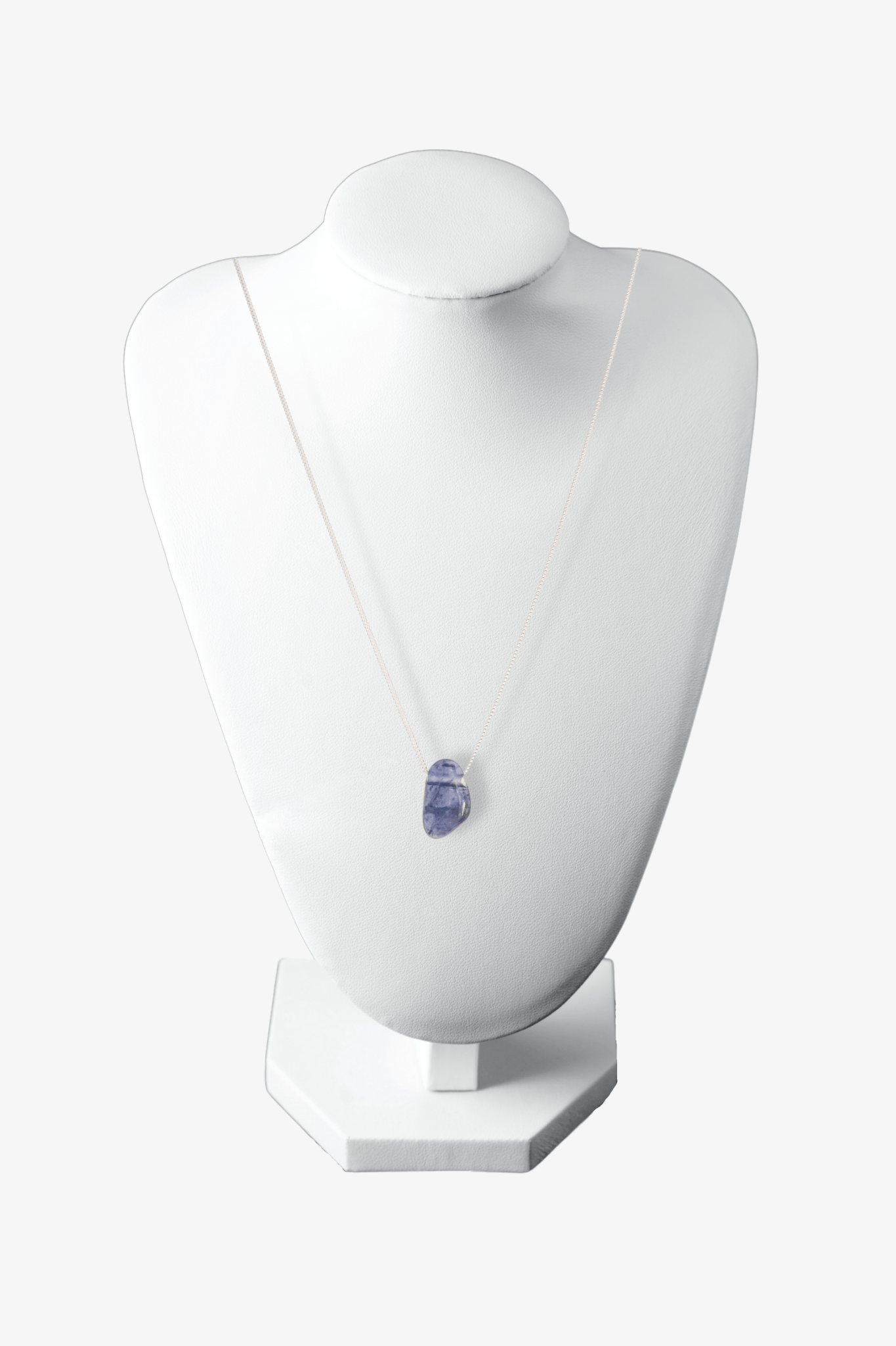 Iolite Drilled Freeform Rare Sterling Silver Necklace - Eat.Read.Love.