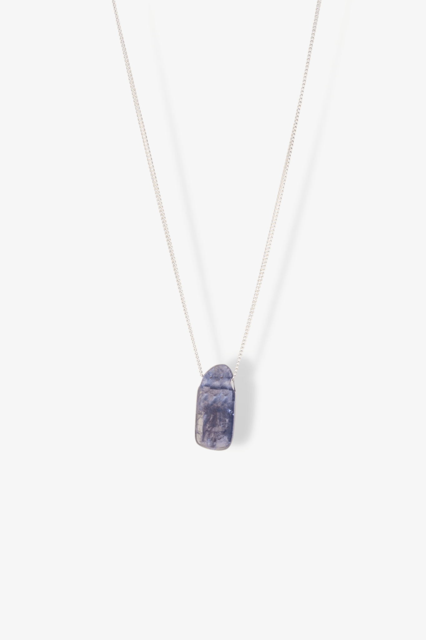 Iolite Drilled Freeform Rare Sterling Silver Necklace - Eat.Read.Love.