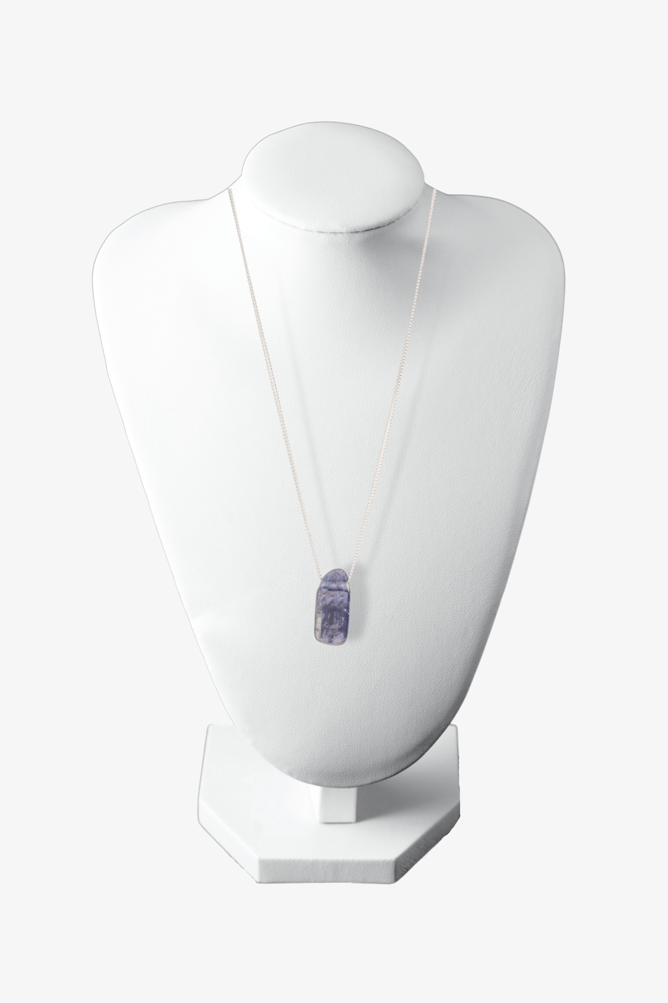 Iolite Drilled Freeform Rare Sterling Silver Necklace - Eat.Read.Love.