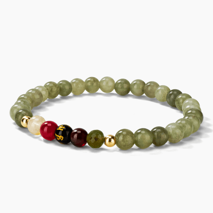 Jade Mega Success Lucky 7 Gemstone Bracelet With REAL Gold - Eat.Read.Love.