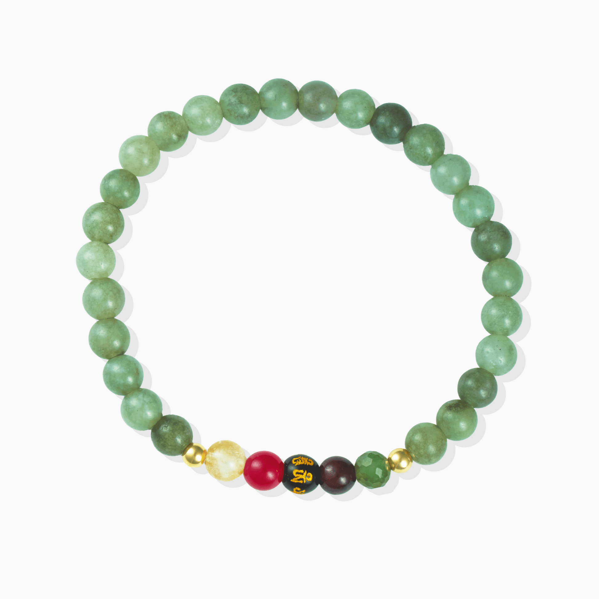 Jade Mega Success Lucky 7 Gemstone Bracelet With REAL Gold - Eat.Read.Love.