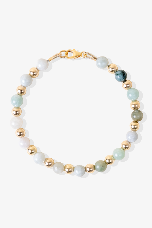 Powerful Success Jade Crystal Bracelet With REAL Gold