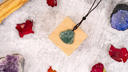 Jadeite Jade Carved Icy Earthy Green Buddha Pendant - Eat.Read.Love.