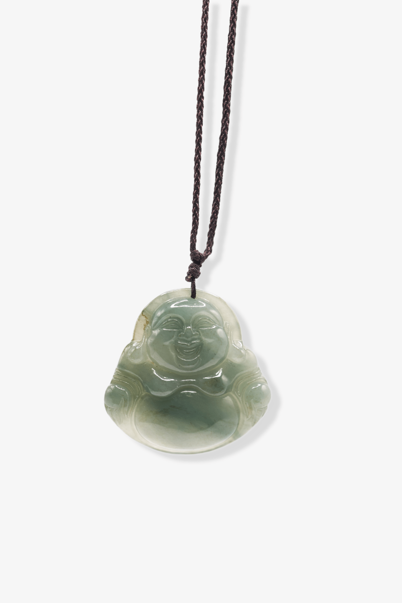 Jadeite Jade Carved Icy Earthy Green Buddha Pendant - Eat.Read.Love.