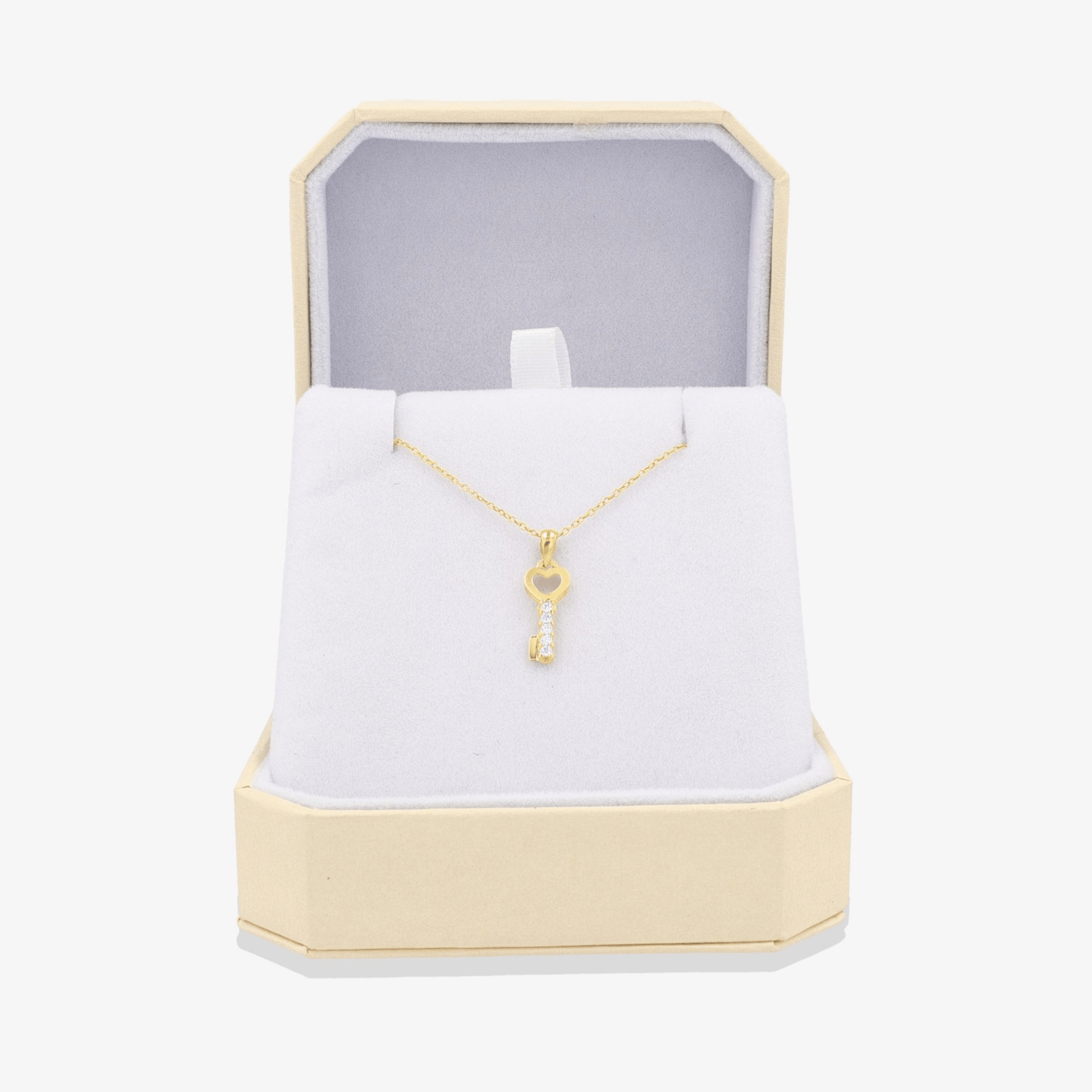 Key Heart Pendant 14k REAL Gold - Eat.Read.Love.