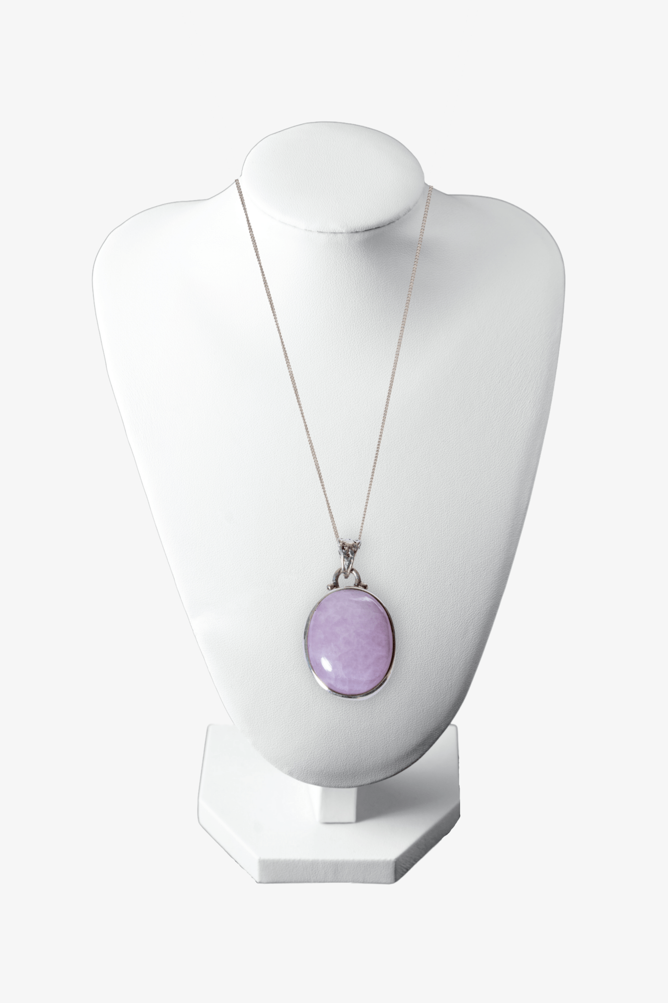 Kunzite Necklace Polished Pendant Sterling Silver - Eat.Read.Love.