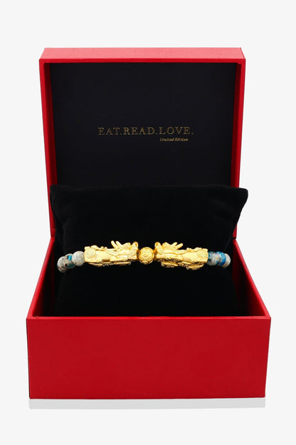 Kyanite Mega Money 18k Gold Vermeil Pixiu Feng Shui Bracelet - Eat.Read.Love.