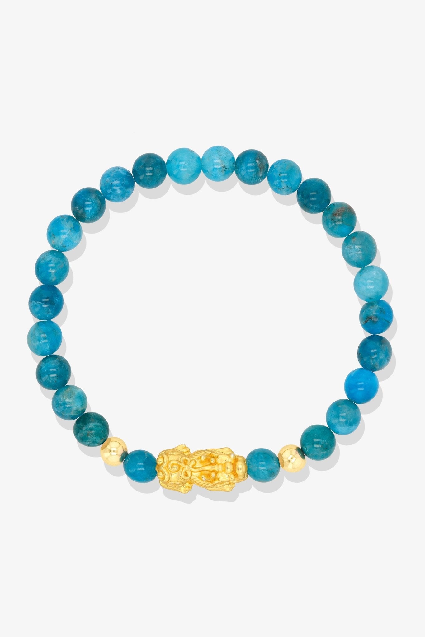 Kyanite Unlimited Prosperity 18K Gold Vermeil Pixiu Feng Shui Bracelet - Eat.Read.Love.