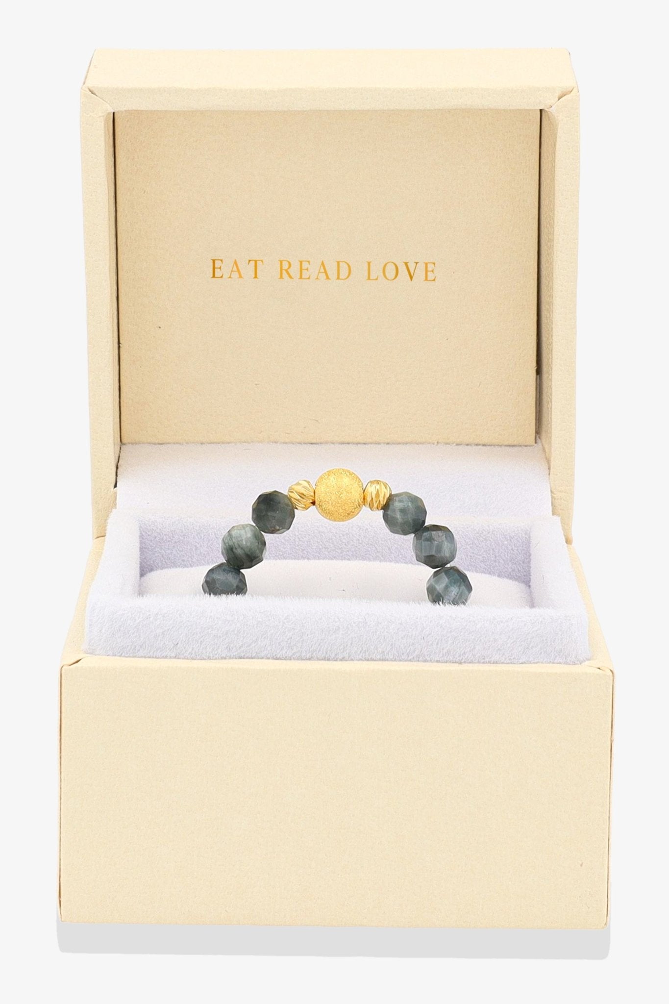 Labradorite Gold Vermeil Stretch Ring - Protection - Eat.Read.Love.