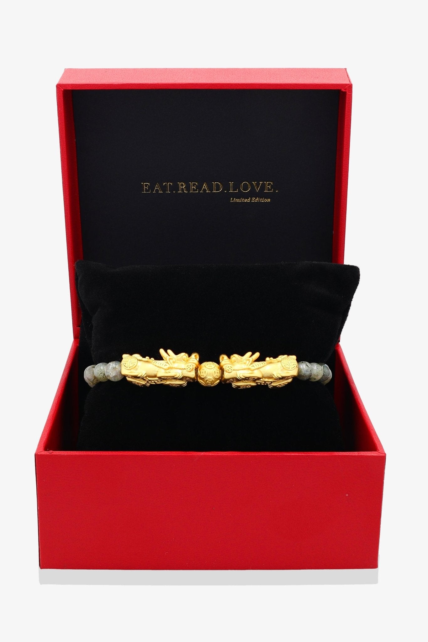 Labradorite Mega Money 18k Gold Vermeil Pixiu Feng Shui Bracelet - Eat.Read.Love.