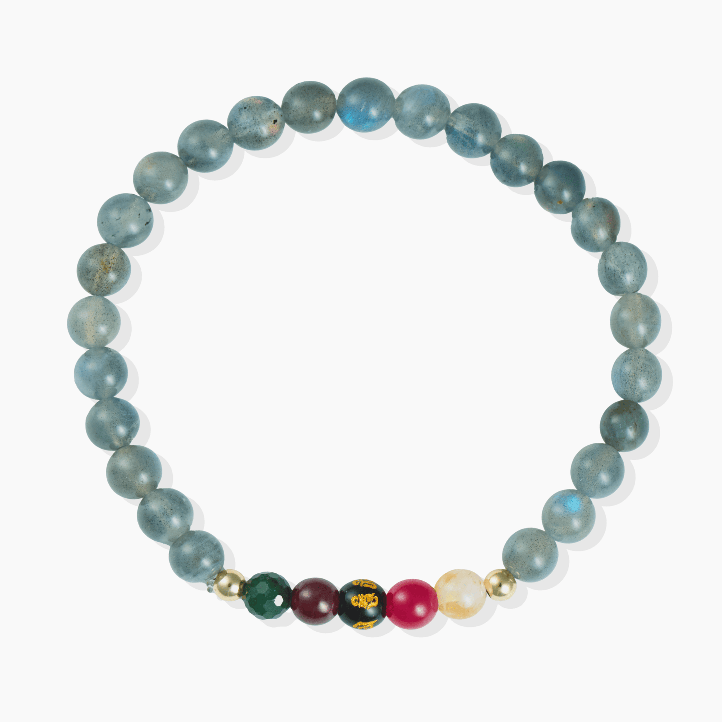 Labradorite Mega Psychic Lucky 7 Gemstone Bracelet With REAL Gold - Eat.Read.Love.