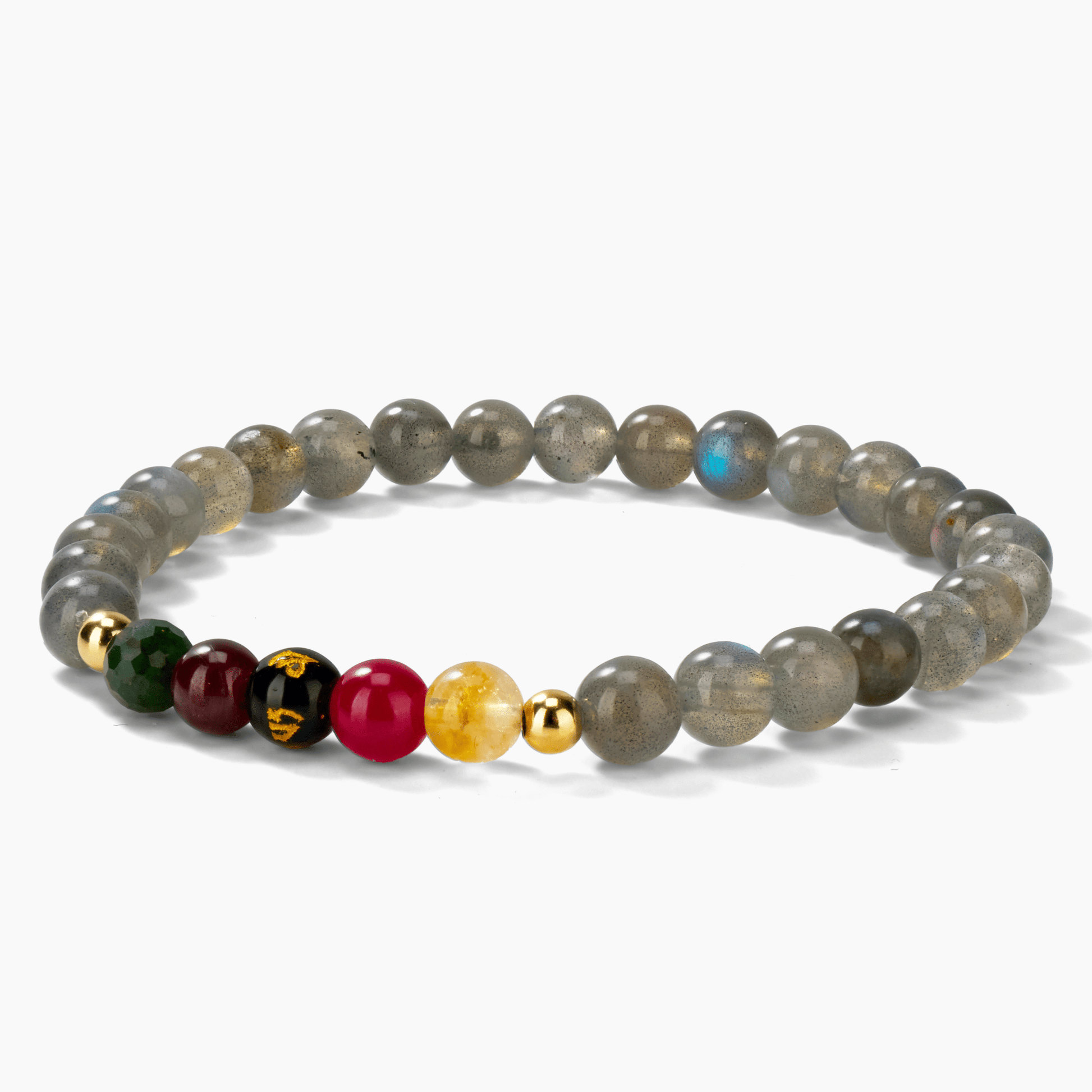 Labradorite Mega Psychic Lucky 7 Gemstone Bracelet With REAL Gold - Eat.Read.Love.