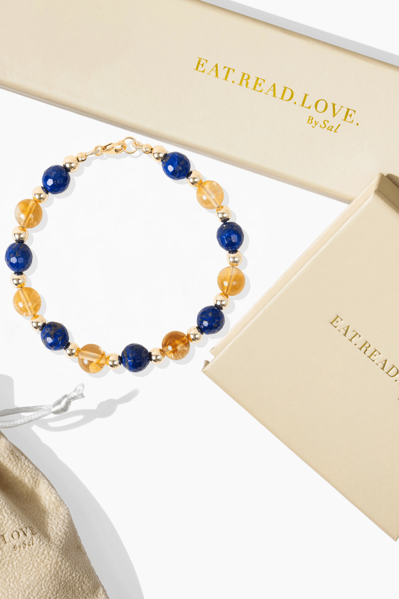 Lapis Lazuli and Citrine Gold Vermeil Bracelet - Unlimited Creativity - Eat.Read.Love.